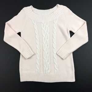 Rafaella Light Pink Cable Knit Sweater M